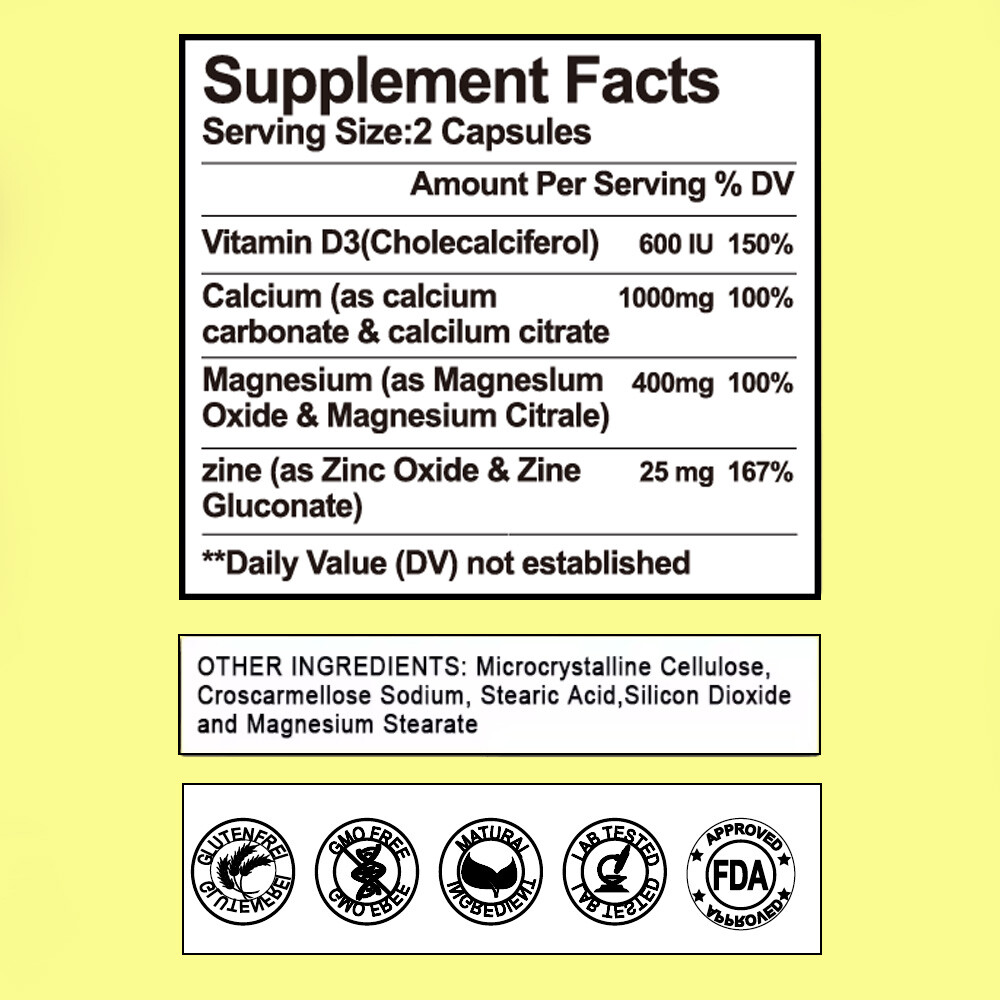 Magnesium Citrate 1000mg – High Absorption Promotes Nerve Heart Bone Health
