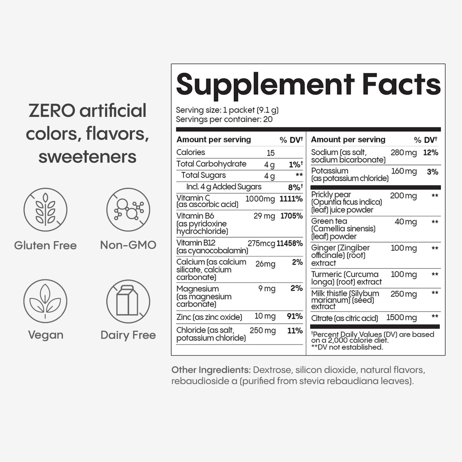 Liver Support Drink with Electrolytes, Milk Thistle, Pineapple Mango Flavor