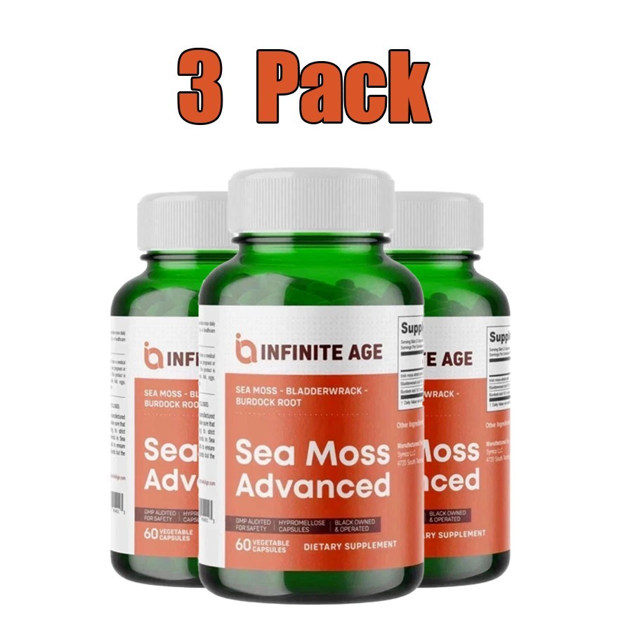 1/2/3 Pack INFINITE AGE Sea Moss Advanced 1250mg Superfood High-Potency