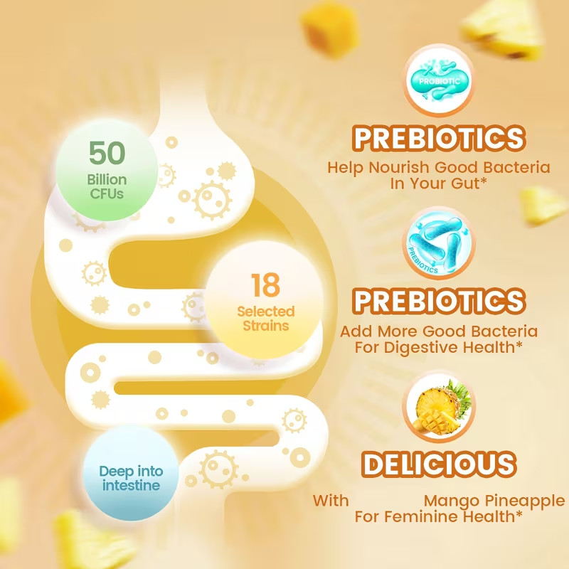 Vaginal Probiotics for Women, Feminine Balance pH Gummies 60ct/1bag Mango Pineap