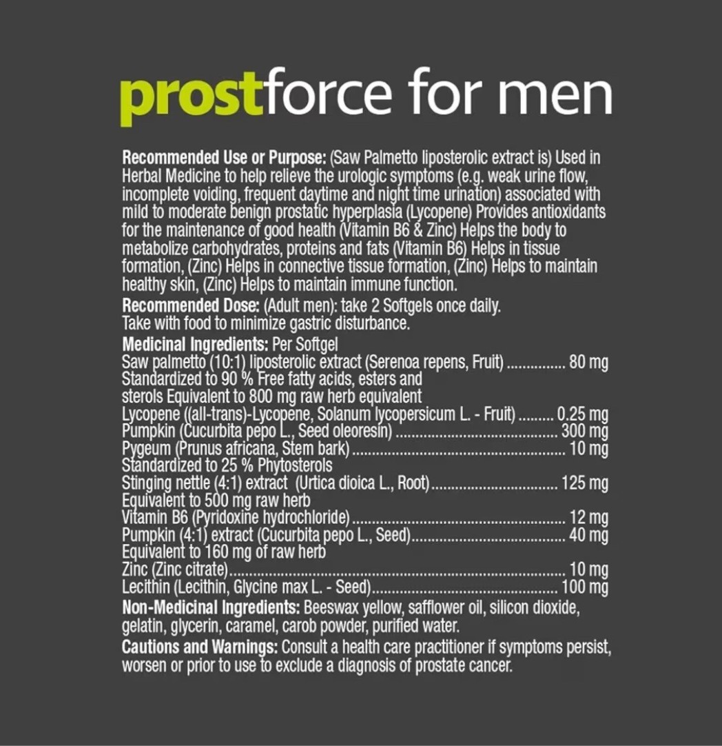 Prairie Naturals Prost Force 120 Softgels Men’s Prostate Health Support