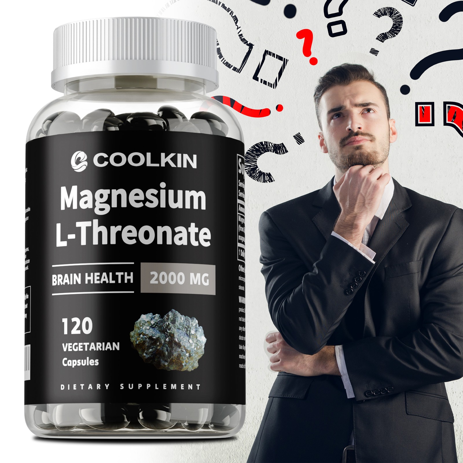 120pcs Magnesium L-Threonate 2000mg – Nootropic Brain Booster, Memory and Focus