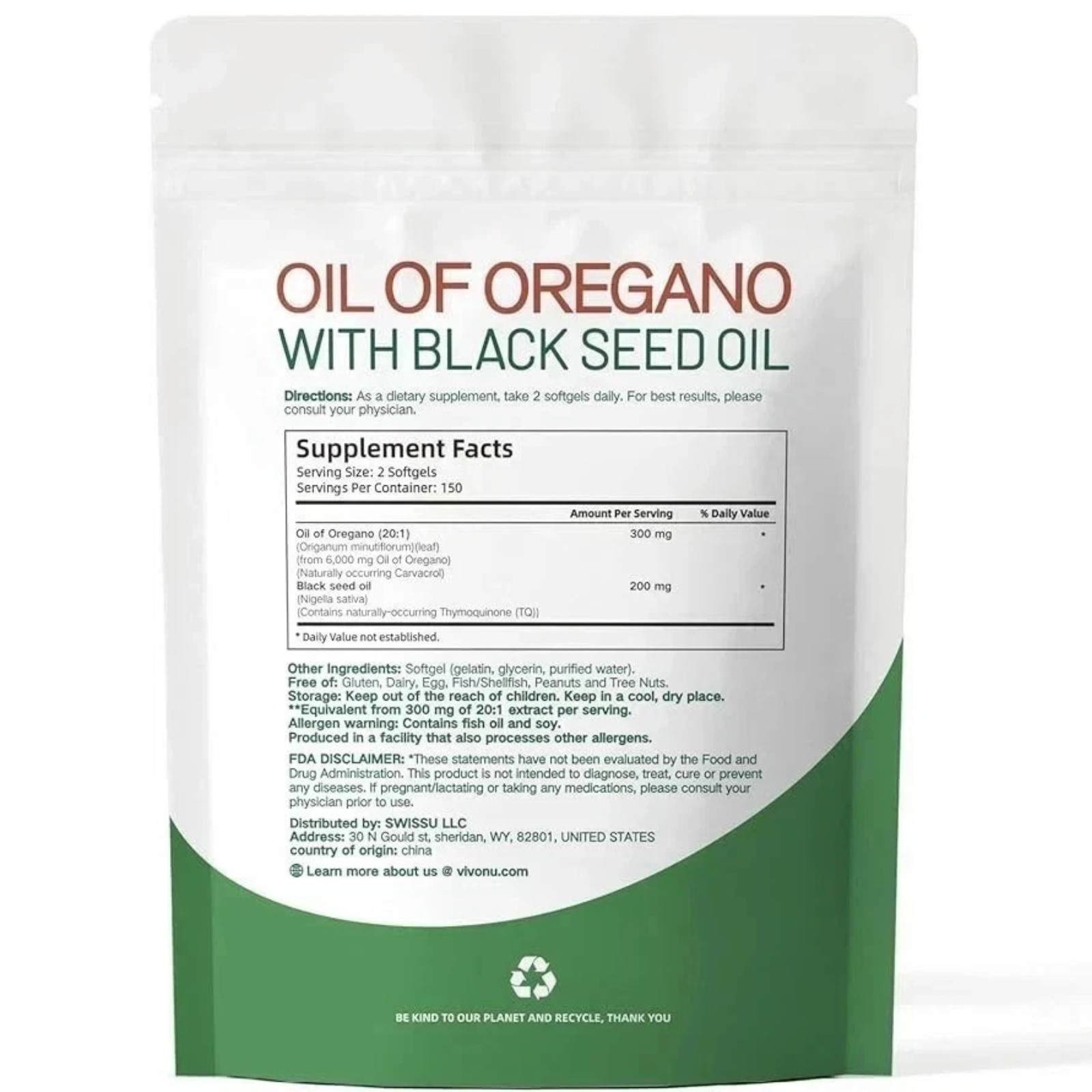 Oil w/ of Black Softgels Oregano – 300 Potency Seed 6000mg – High Count New