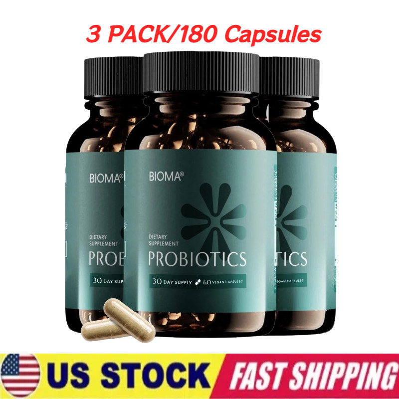 3 Pack BIOMA Probiotics Digestive Health Gut Support for Men & Women 60 Capsules