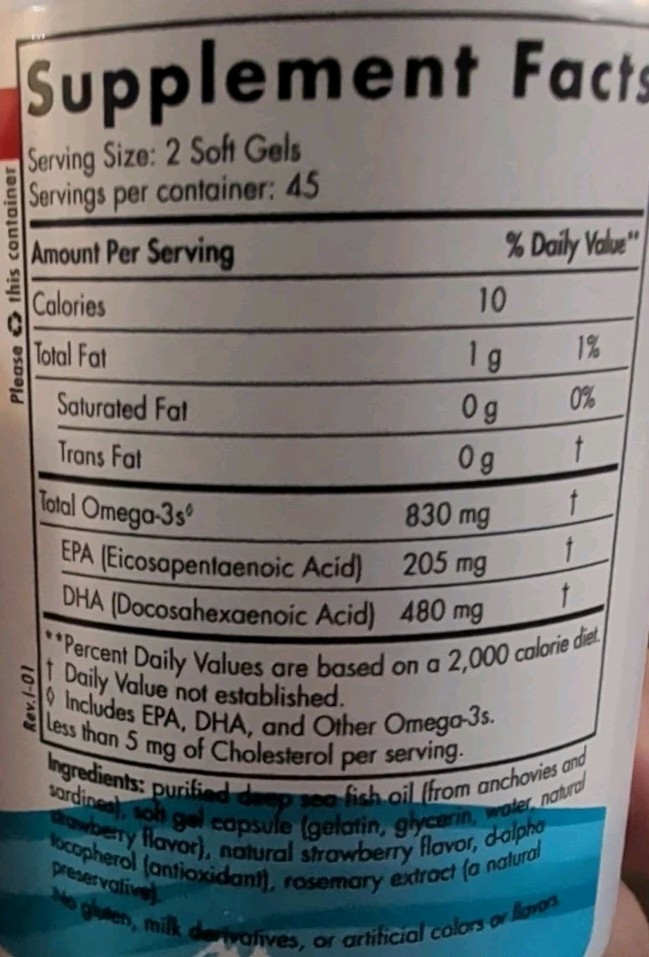 Nordic Naturals DHA Strawberry 90 ct Supports Brain & Nervous System Exp 3/2027