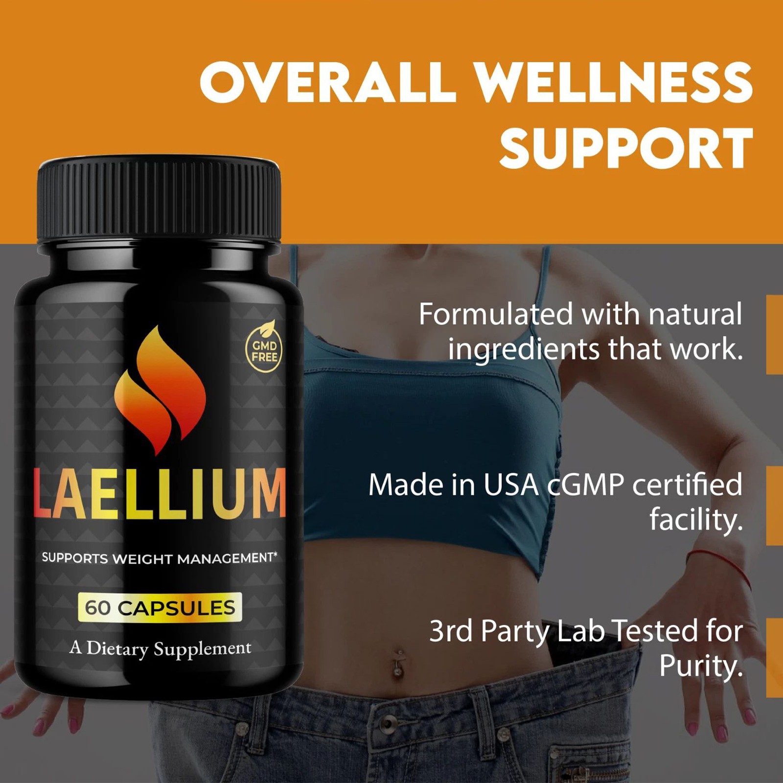 Laellium for Weight loss,Advanced Fat Burning and Energy Capsules 60 Capsules US