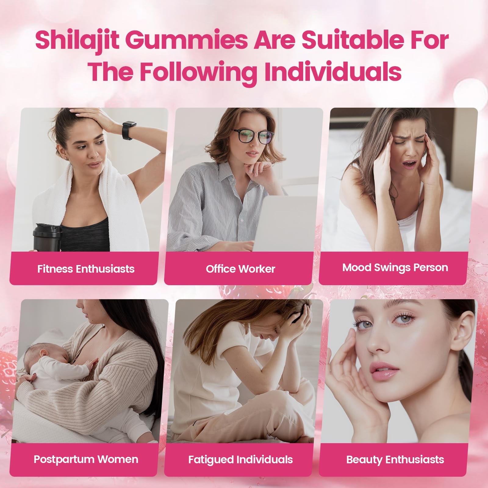 Himalayan* Shilajit* Gummies with 60 Count (Pack of 1), .Pink