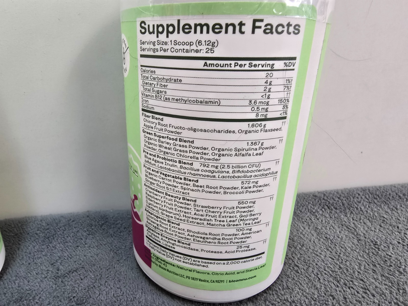 (2) BLOOM NUTRITION Greens and Superfoods Powder – Orange Passion Fruit – 5.39oz