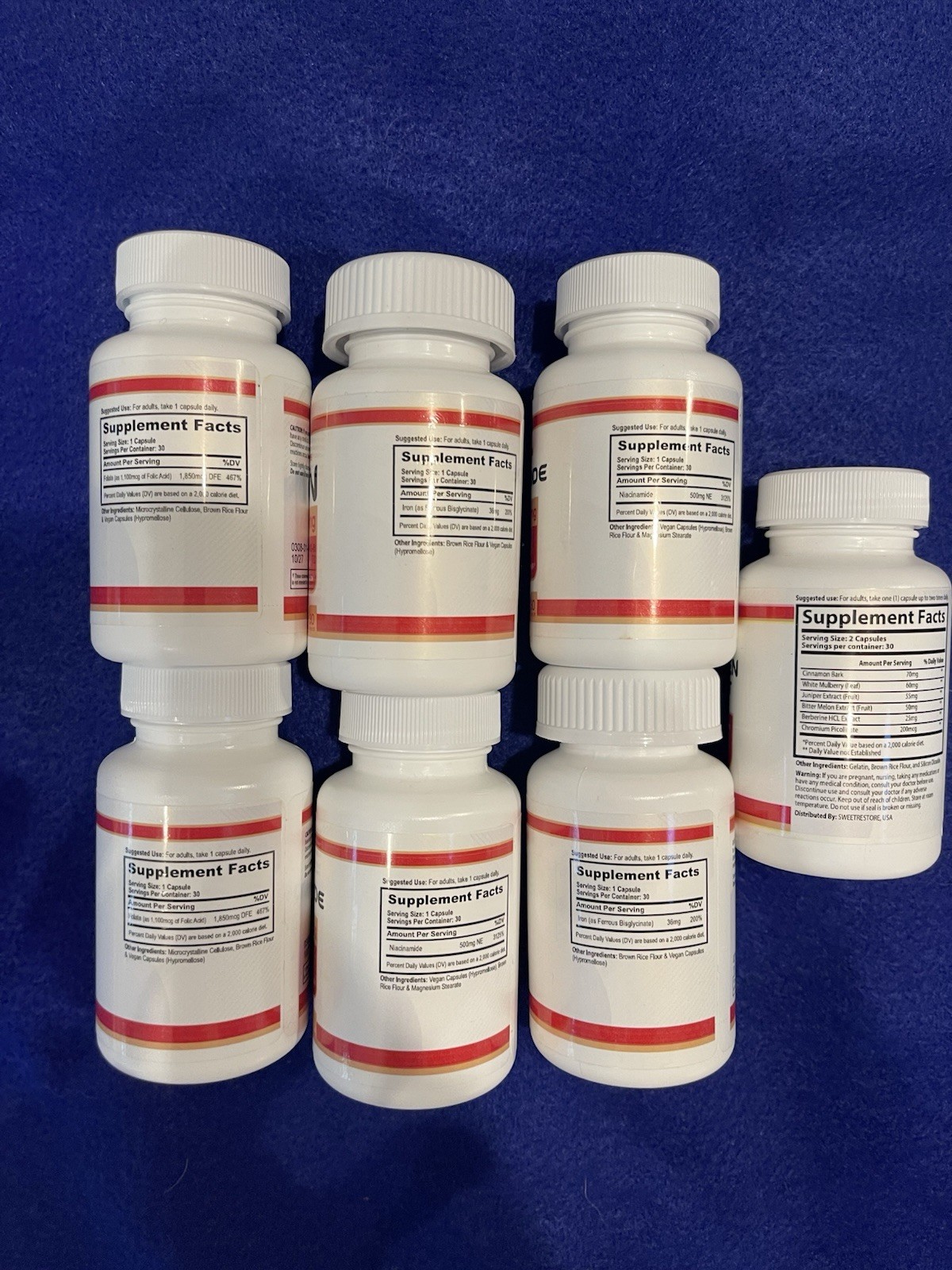 Sweet Restore Supplements – Folic Acid, Iron, Niacinamide, Glycogen Support