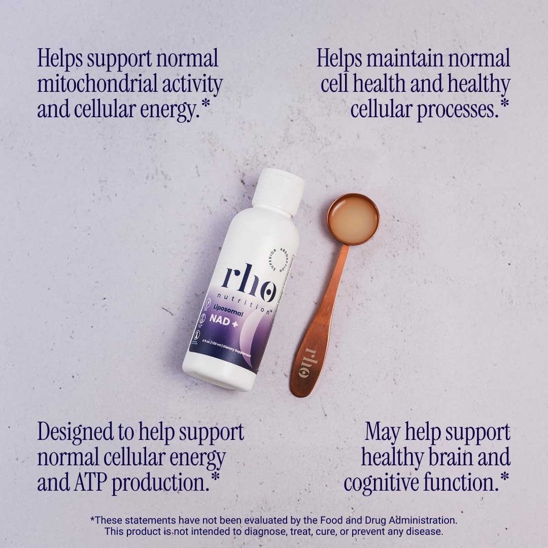 Rho Nutrition Liposomal NAD+ – 4 fl oz | Ultra-High Absorption Liquid Supplement