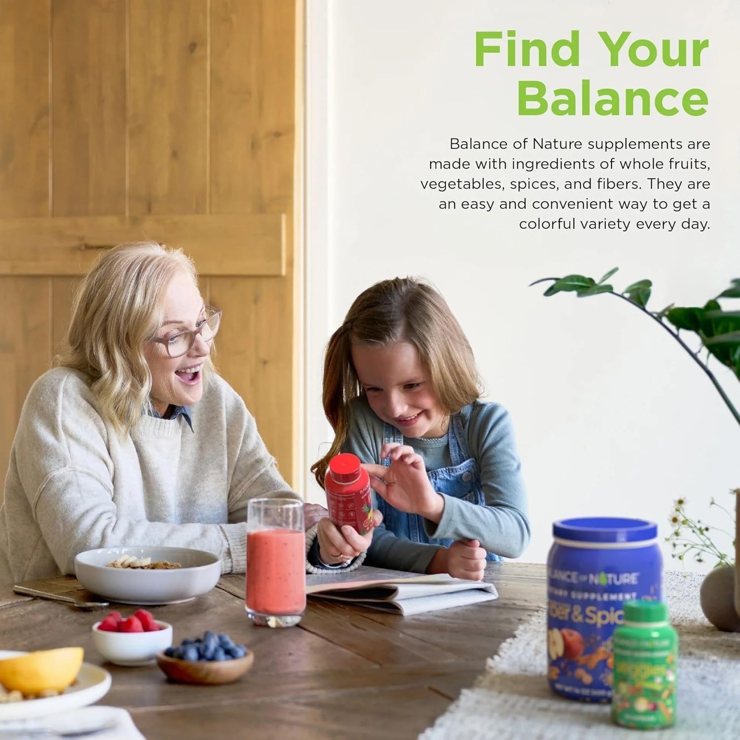 Balance of Nature Fruits & Veggies Capsules Whole Food Vegan 180 Count Set