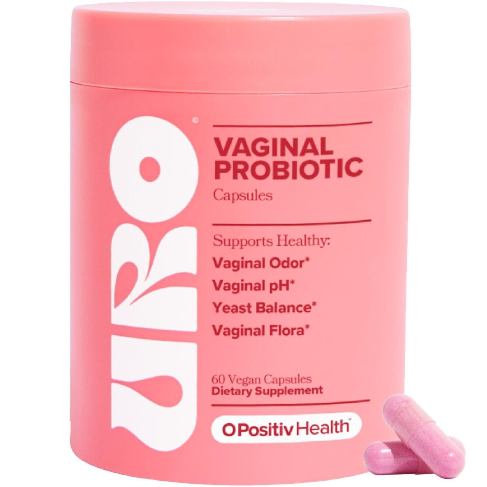 O Positiv Health URO pH Balance Vaginal Probiotics, 60 Capsules | Women’s Health