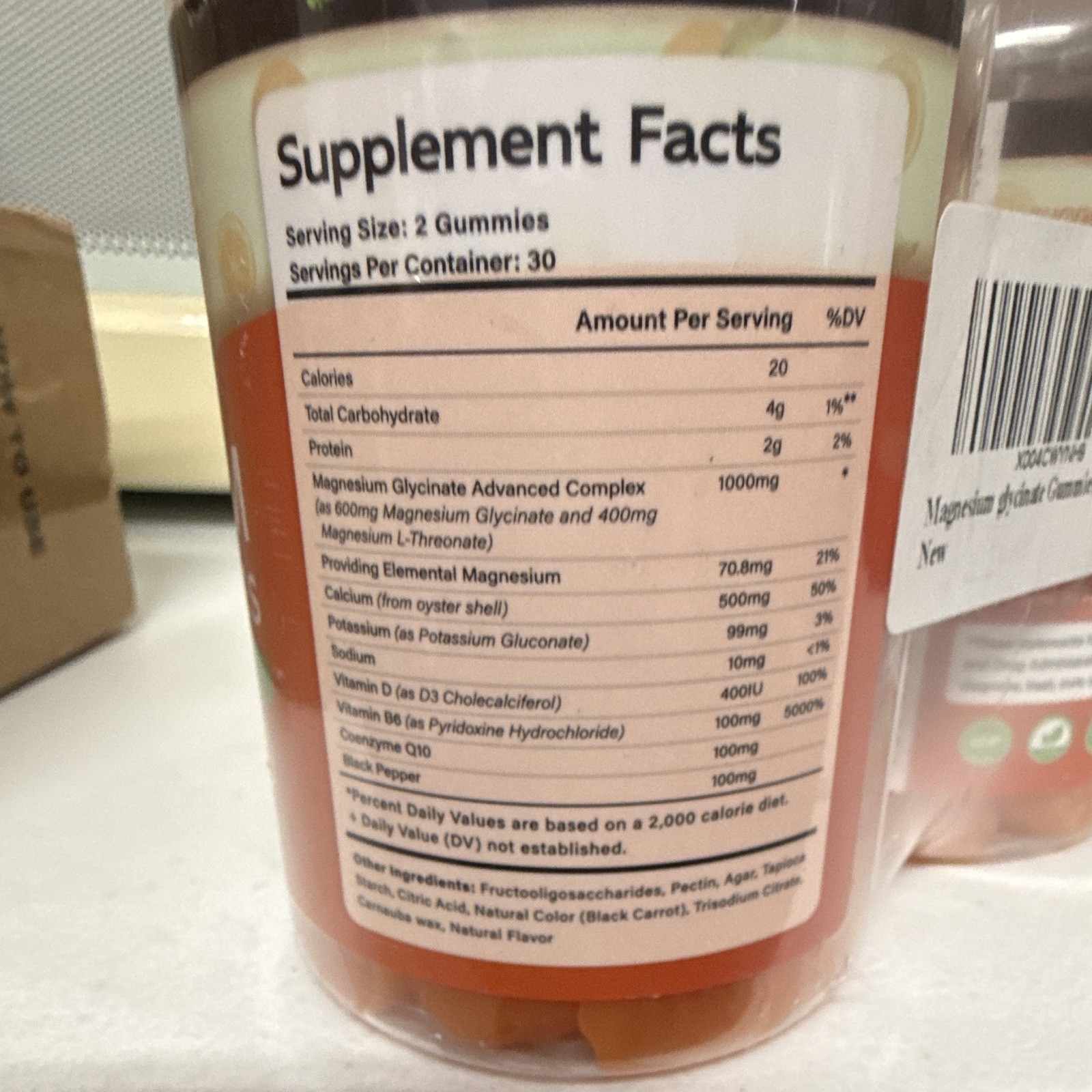 PARHAAT Magnesium Glycinate Gummies 1000mg Orange Vegan 60 w/ D3