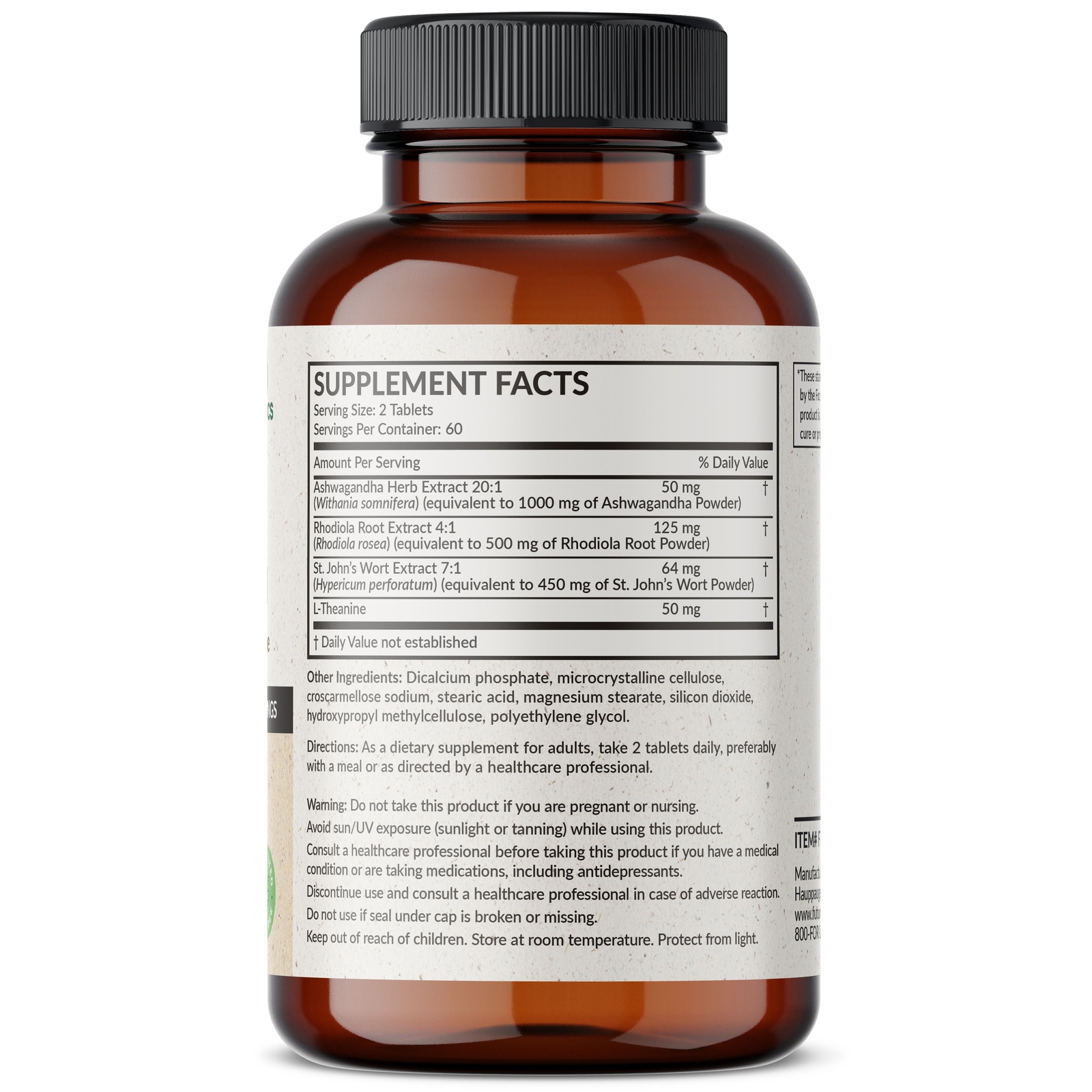 Futurebiotics Chill Pill + Ashwagandha, Rhodiola, St. John’s Wort, & L-Theanine