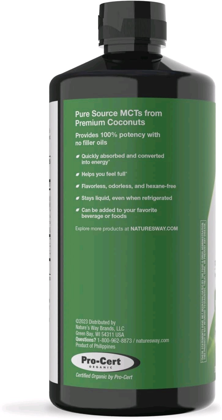 ​Nature’s Way Pure Organic MCT Oil C8 C10 Caprylic Acid Coconut Liquid Oil 30oz