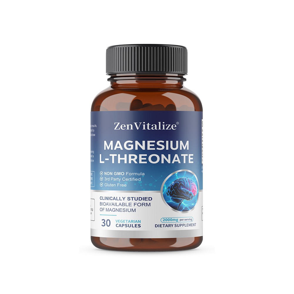Magnesium L-Threonate 2000mg-Support Brain Health,Memory,Focus 30/60/120 Caps