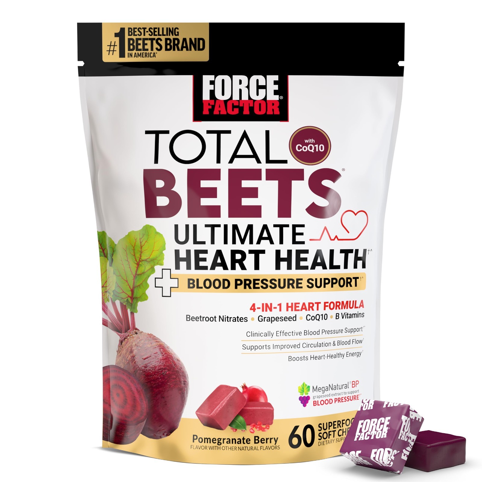 Ultimate Heart Health Chews for Blood Pressure Support | Beet Root Powder, CoQ10
