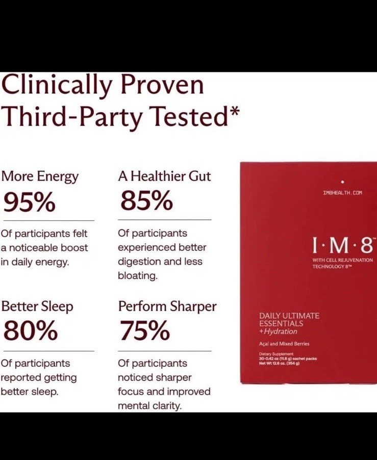 IM8 Daily Ultimate Multivitamin 30 Servings CoQ10 Probiotics Greens Vegan