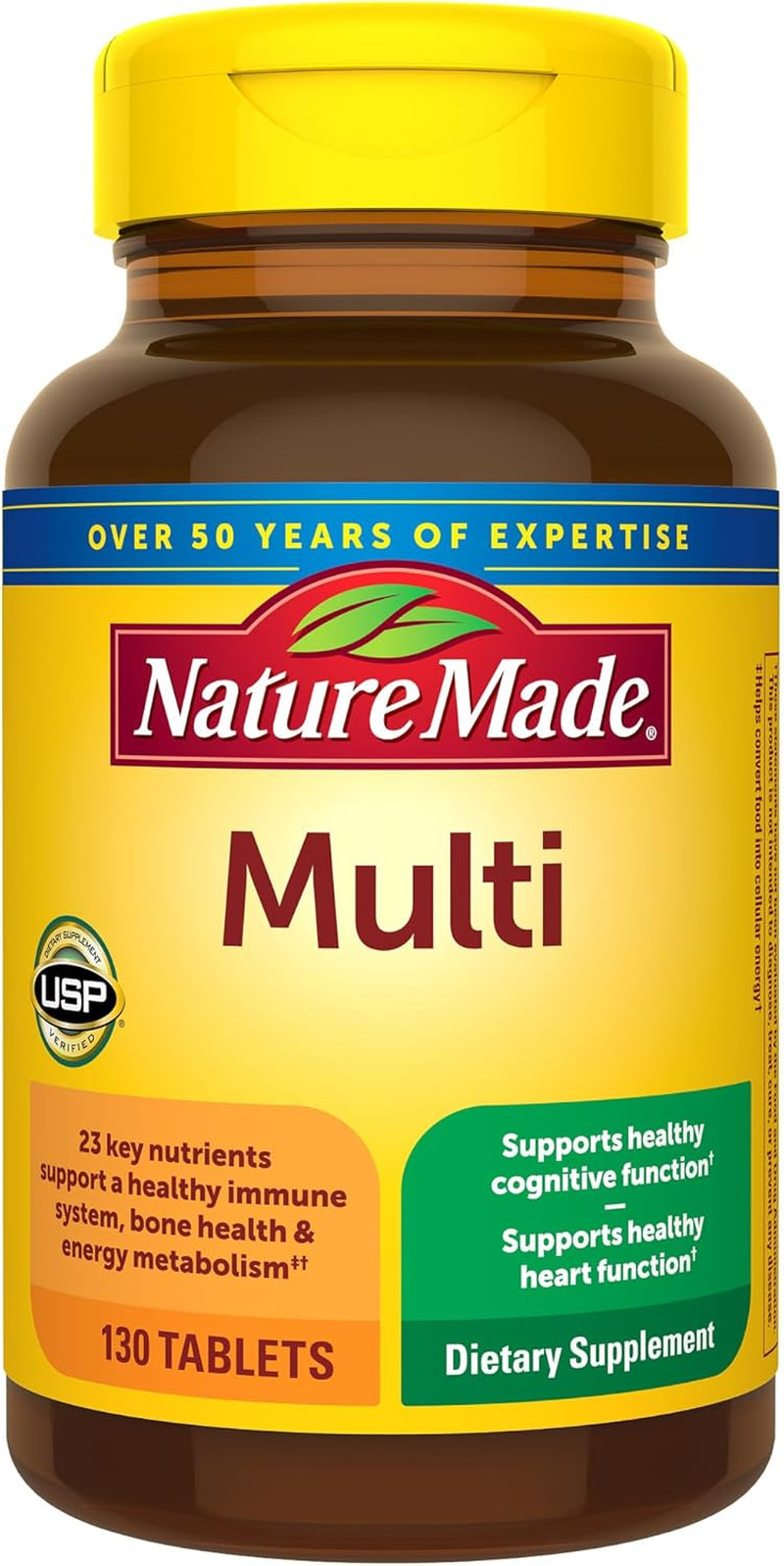 Multivitamin Tablets with Vitamin D3 and Iron, 130 Count for Daily Nutritional S