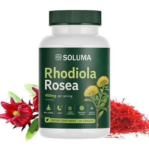 Soluma Rhodiola Rosea, 400mg Per Serving features Bioperine, 60 Capsules 1-3 pac
