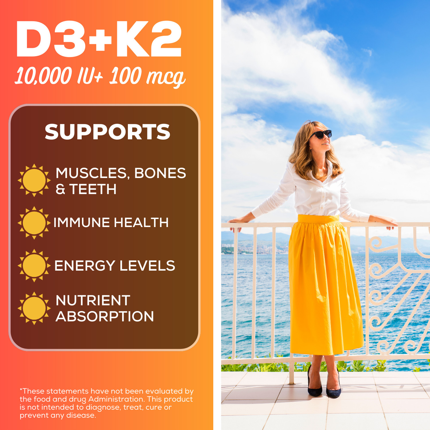 Vitamin D3 K2 Vegan D3 5000iu + K2 MK7 + Plant Based Coconut Oil – 30 Softgels