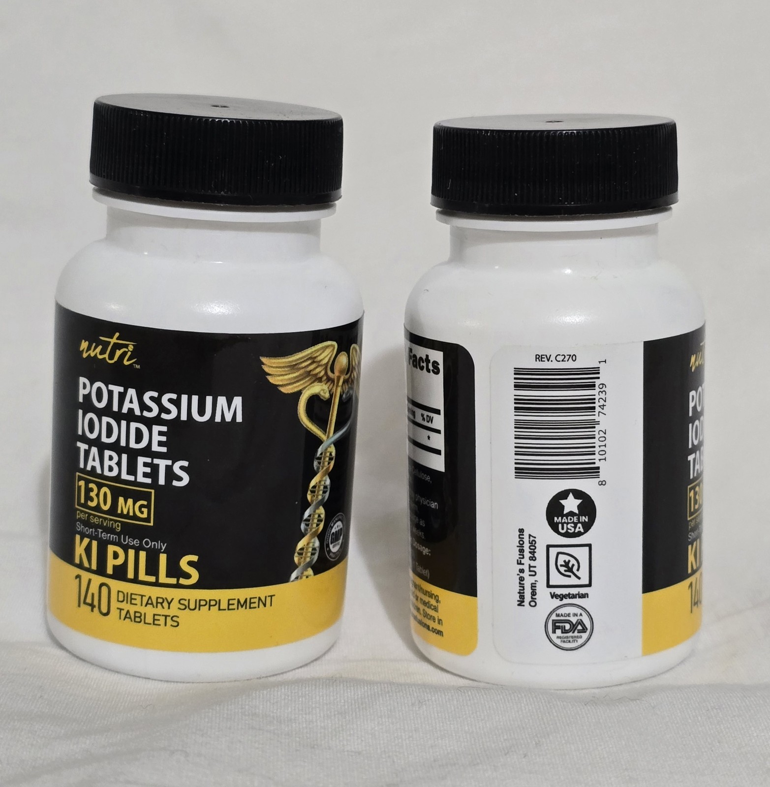 Potassium + Iodide Tablets Radiation 130 mg (2 Pack) – (280 Tablets) EXP 2032