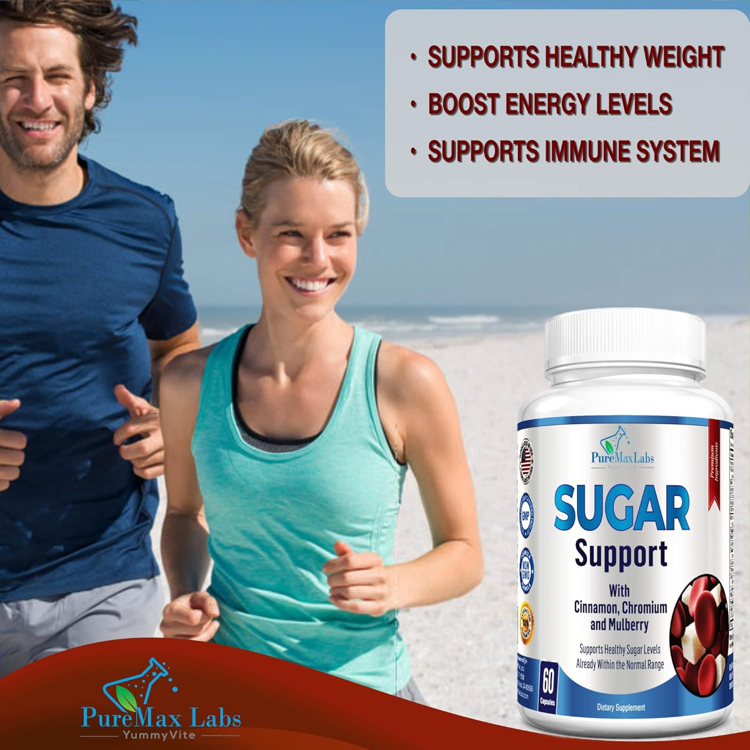 Sugar Support Supplement with Cinnamon, Chromium, Mulberry, Alpha Lipoic Acid –