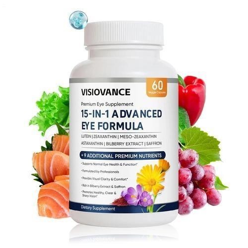 VisioVance 15 in 1 Enhanced Eye Vitaminss Formula W/ All 3 Carotenoids 60 Count
