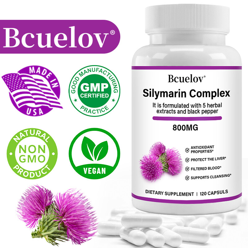 Liver Cleanse Detox Milk Thistle Extracts Silymarin,Artichoke,Dandelion,Turmeric