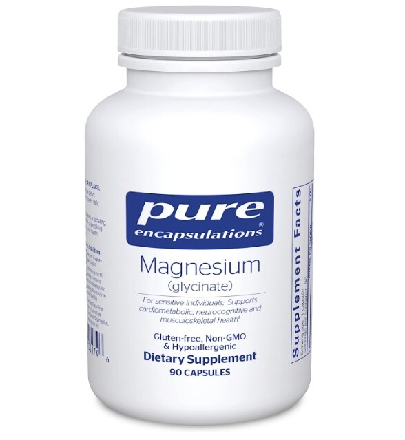 2-Pack Magnesium Glycinate 90 Capsules Hypoallergenic Supplement Non-GMO Pure