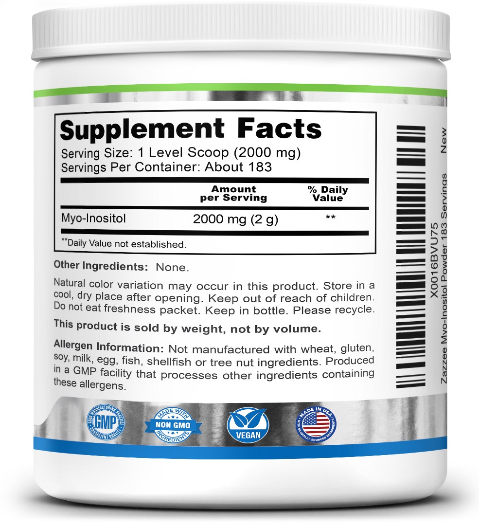 Pure Myo-Inositol Veggie Powder PCOS Fertility Vegan 16 Ounce 226 Servings USA