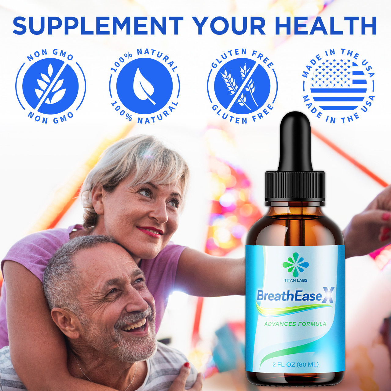 (1 Pack) BreathEaseX Drops Advanced Lungs Support Breath EaseX 30 Servings