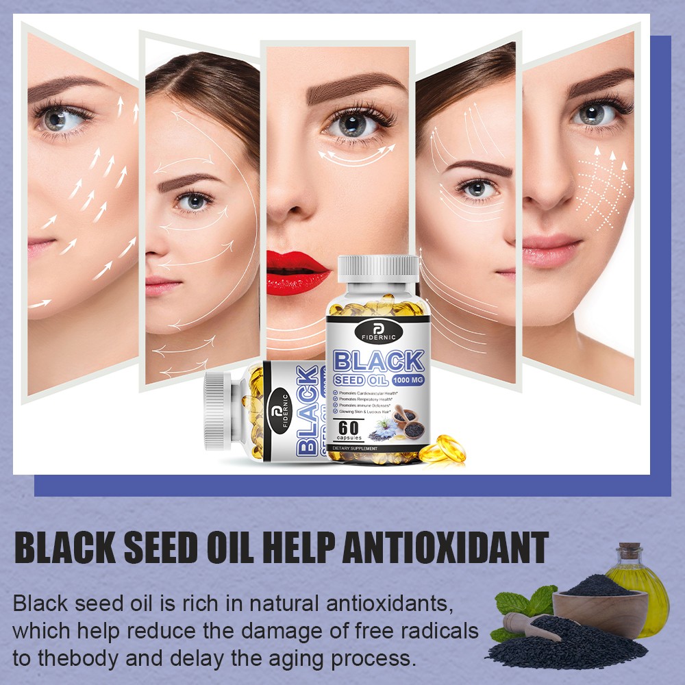 FIDERNIC Black Seed Oil 1000mg 60 Capsules Supplement