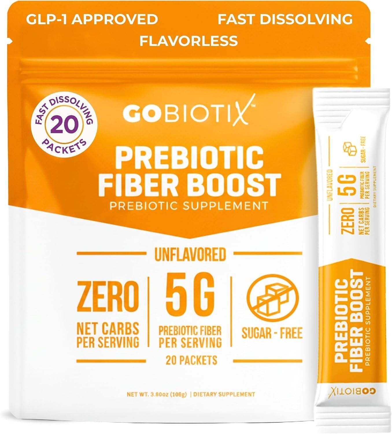 Plant-Based Prebiotic Fiber Powder for Digestive & Gut Health — Unflavored, ,…