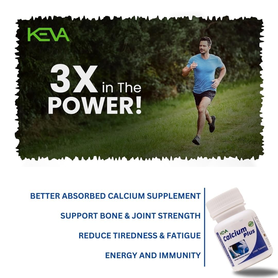 3 Pack KE.VA Calcium Plus 300 Tablets Bone Support