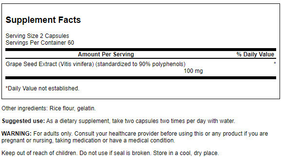 Swanson Grape Seed Extract (Standardized) 50 mg 120 Capsules