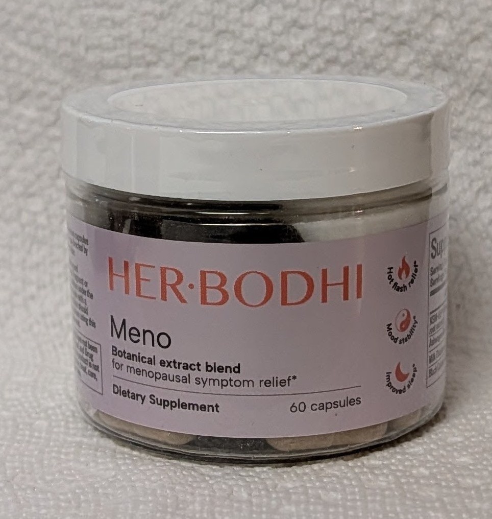 Her-Bodhi Meno Menopausal Symptom Relief 60 Count Bottle, Expires 10/27