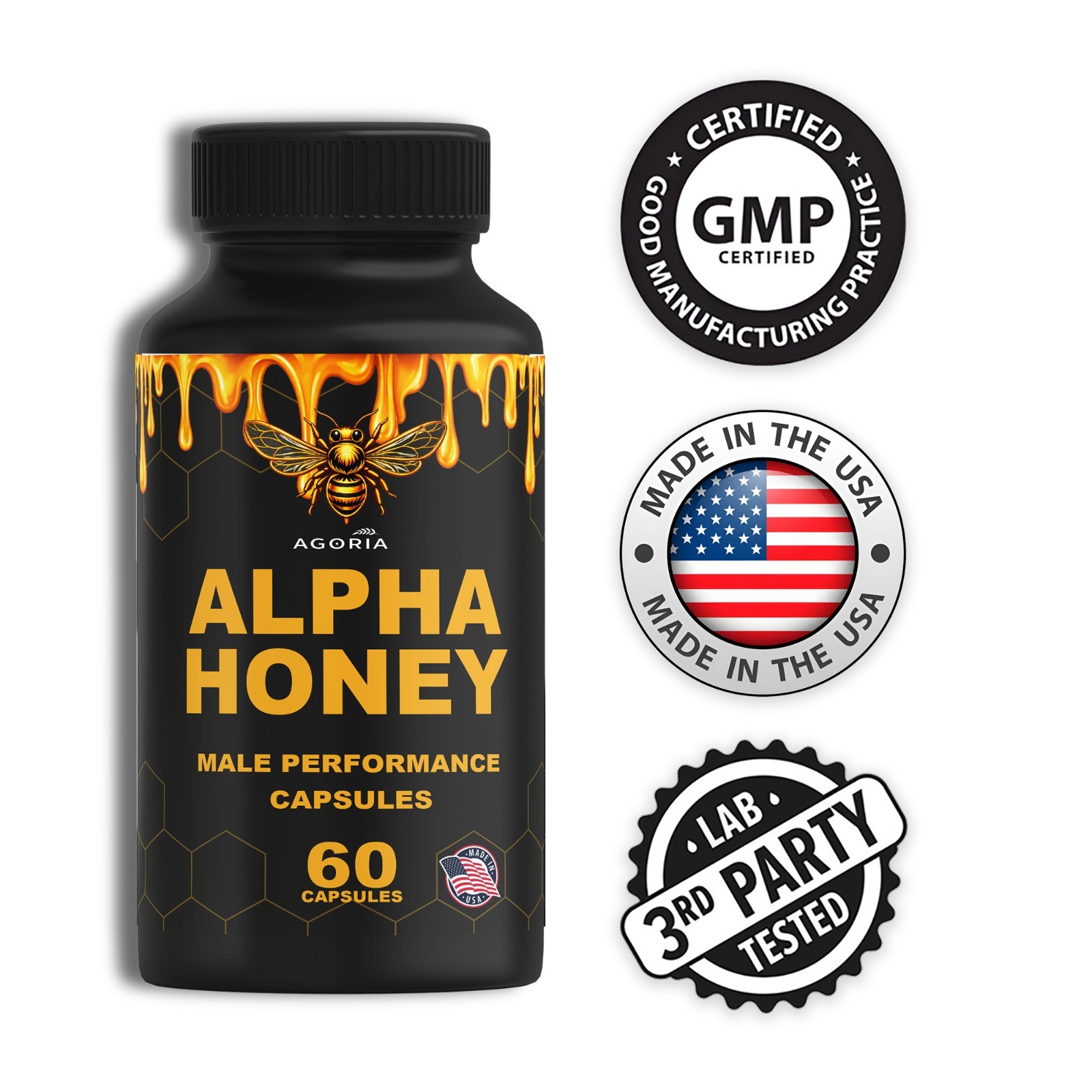 ( 1 Pack ) Alpha Honey Male Performance Capsules, AlphaHoney Capsules Supplement