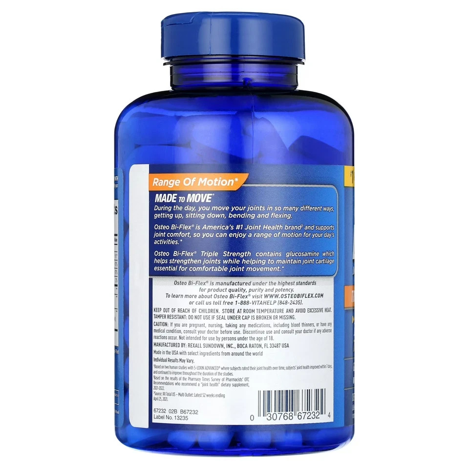 Osteo Bi-Flex Triple Strength Dietary Supplement 200 Tablets / Free Shipping US