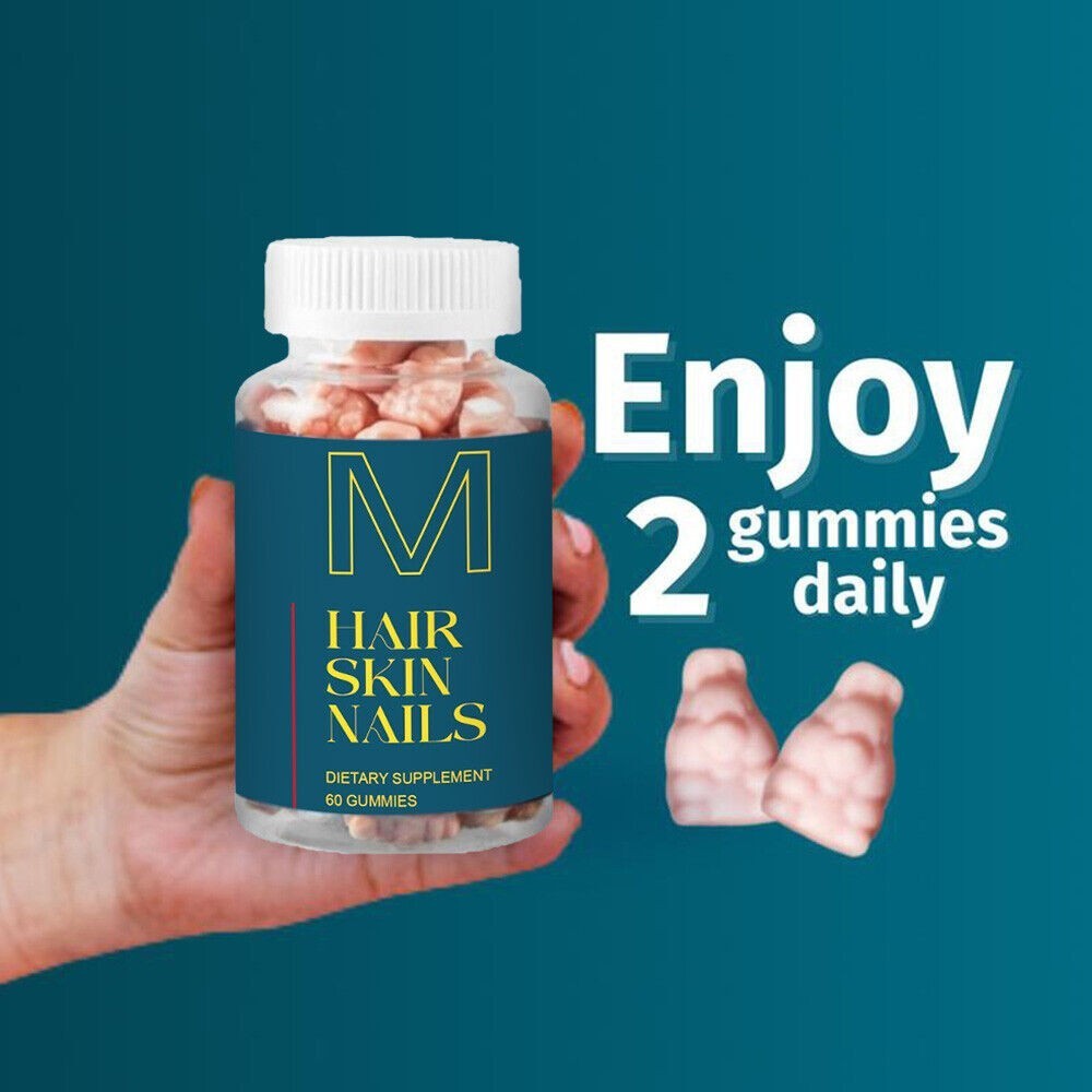 60 Skin Hair and Nails Gummies – Supports Healthy Hair – Vegan Biotin Vitamins