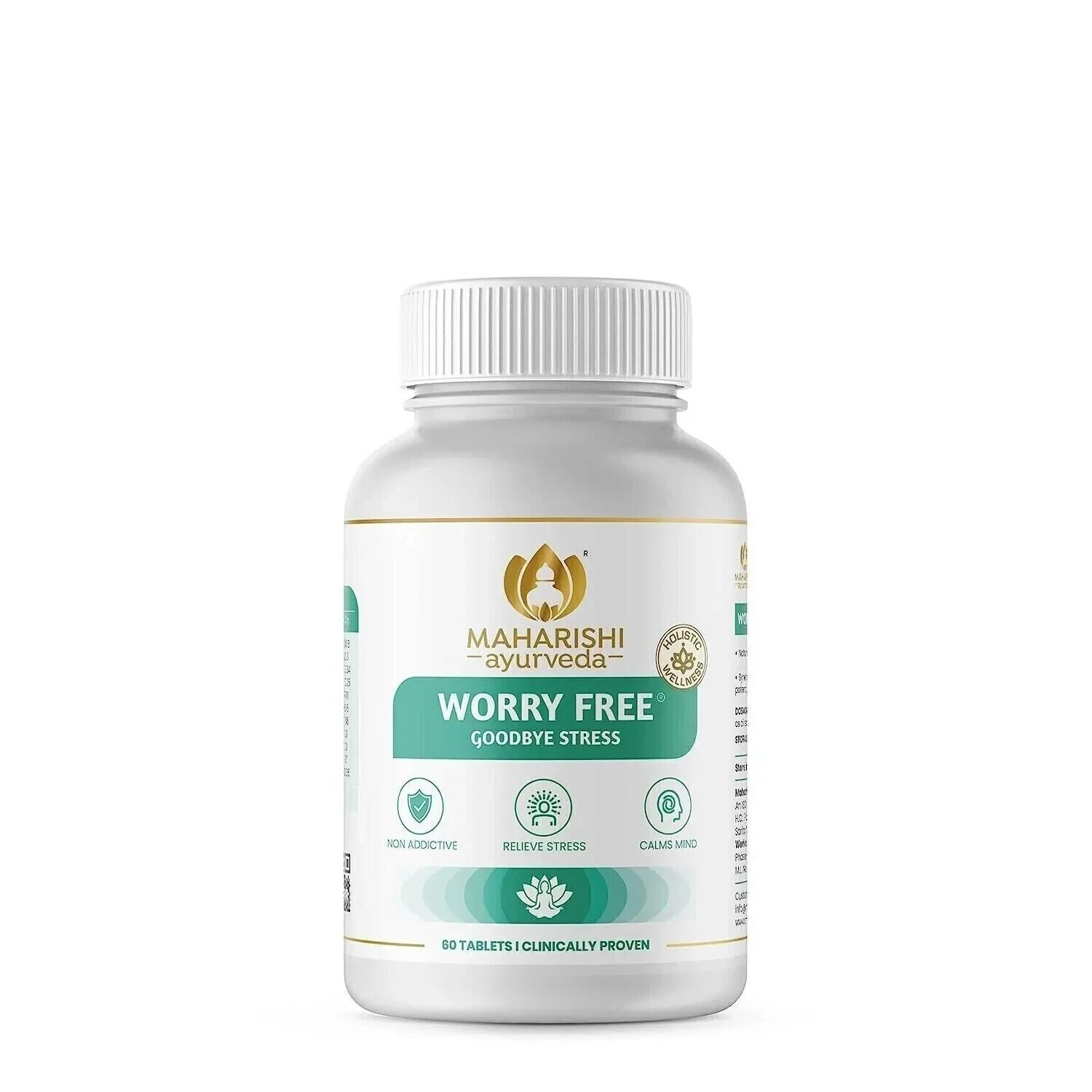 Maharishi Worry Free 60 Tabs For STRESS Keeps Mind & Body Calm