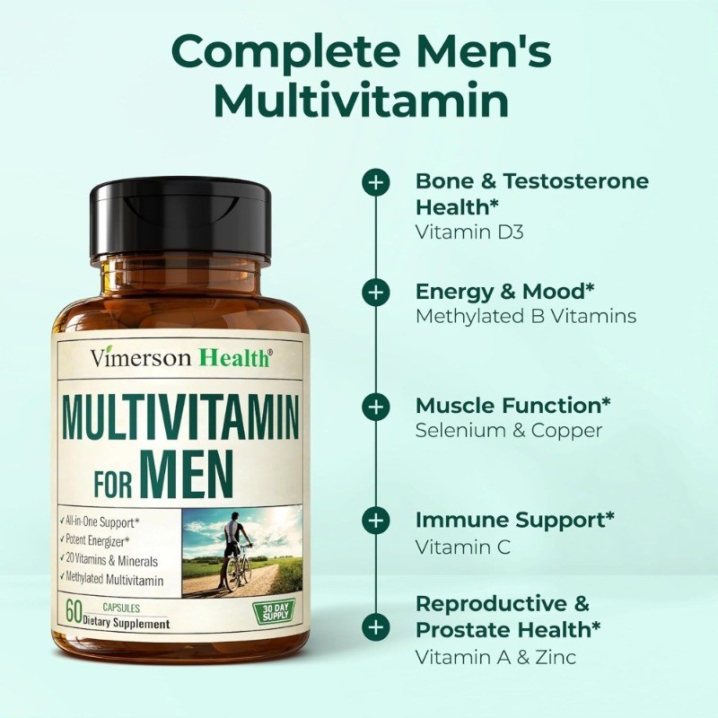 Multivitamin Men’s Methylation Daily Capsules B12 A D CZinc Magnesium60Capsules-