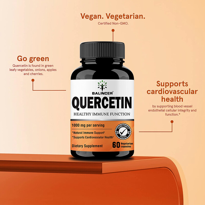 Quercetin 1000mg Natural lmmune Support Supports Cardiovascular Health 30/60/120