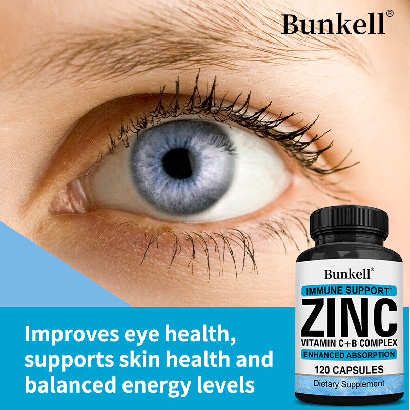Vitamin C & Zinc Capsules 100mg Complex Supplement Vegetarian 30/60/120 Capsules