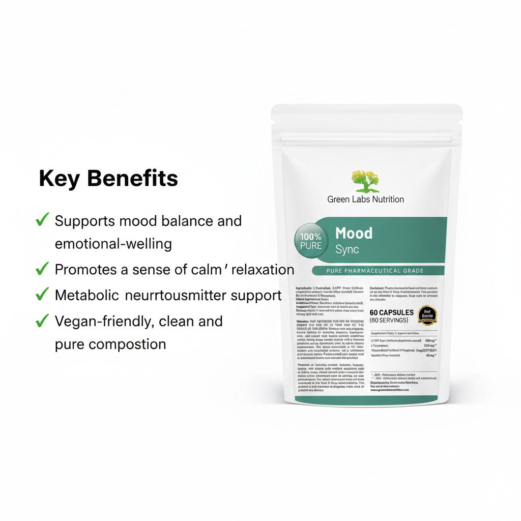 Mood Sync | Advanced Mood Balance | 5-HTP, L-Tryptophan, Inositol, Vit B6 Vit B9
