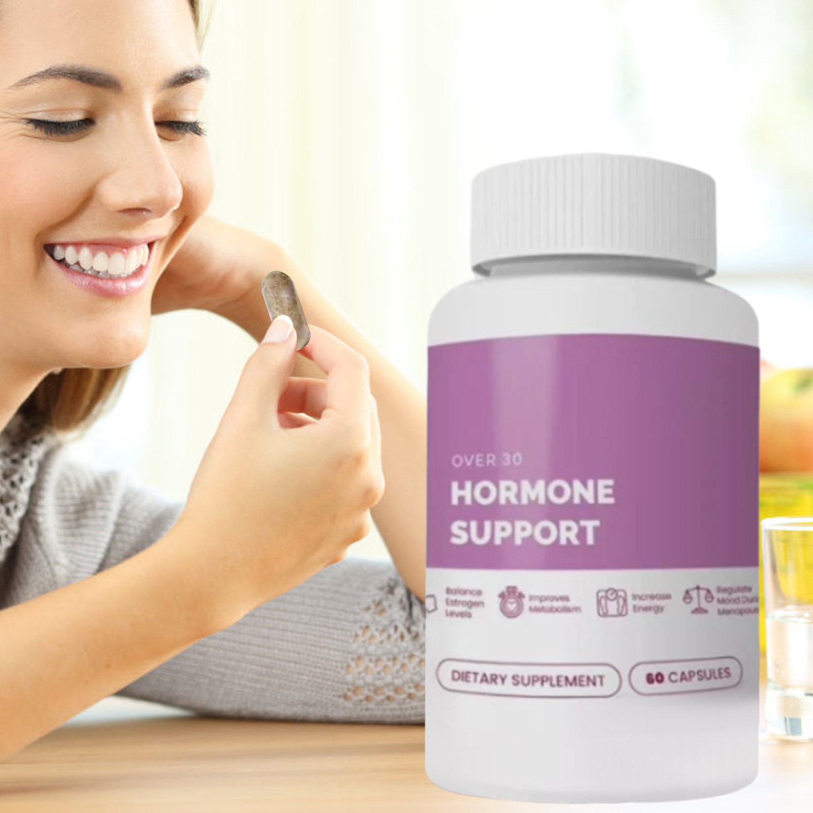 Fresh Gleeful Over 30 Support | Menopause Supplement for Women |60 Count