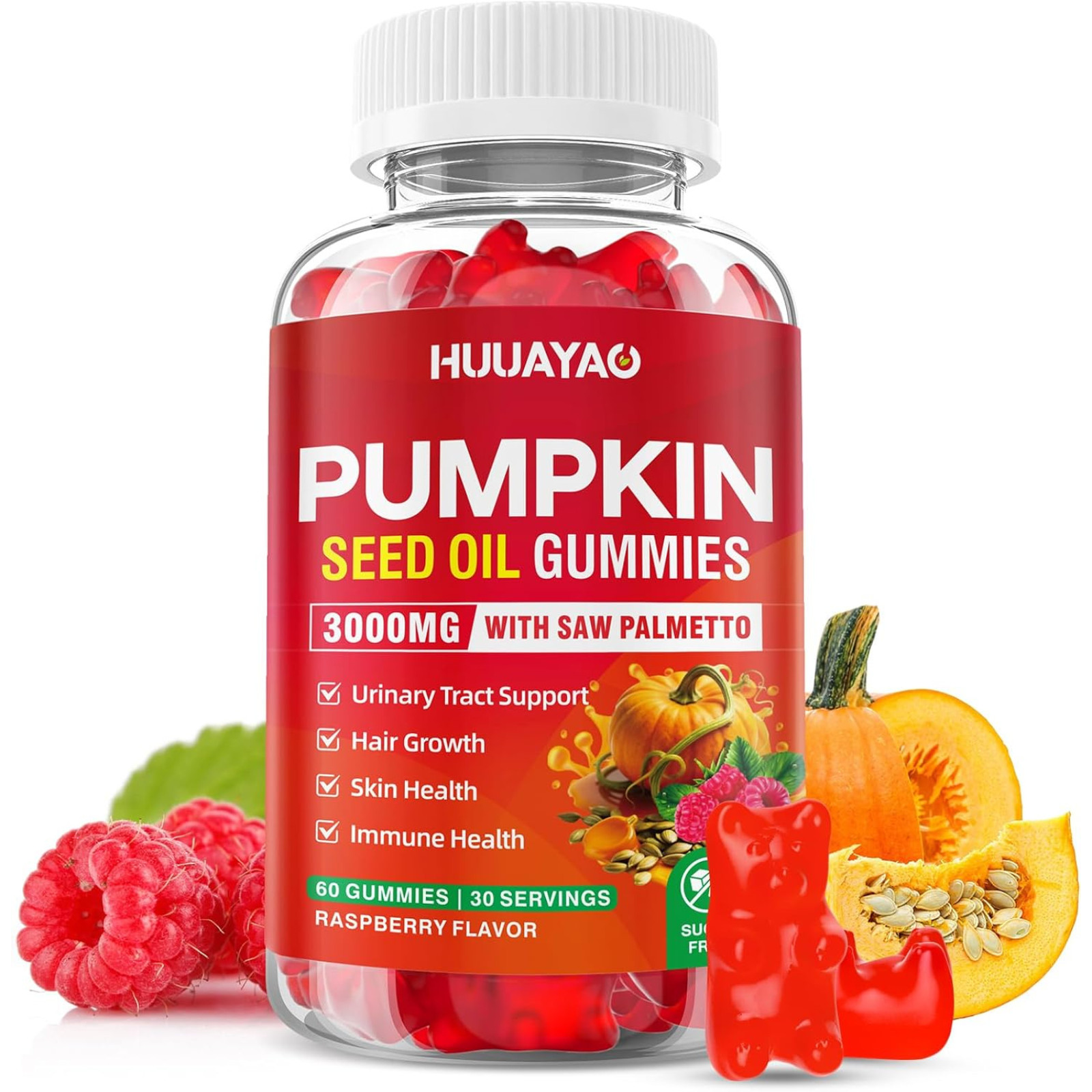 Pumpkin Seed Oil Gummies 3000MG, Organic 60 Count (Pack of 1)