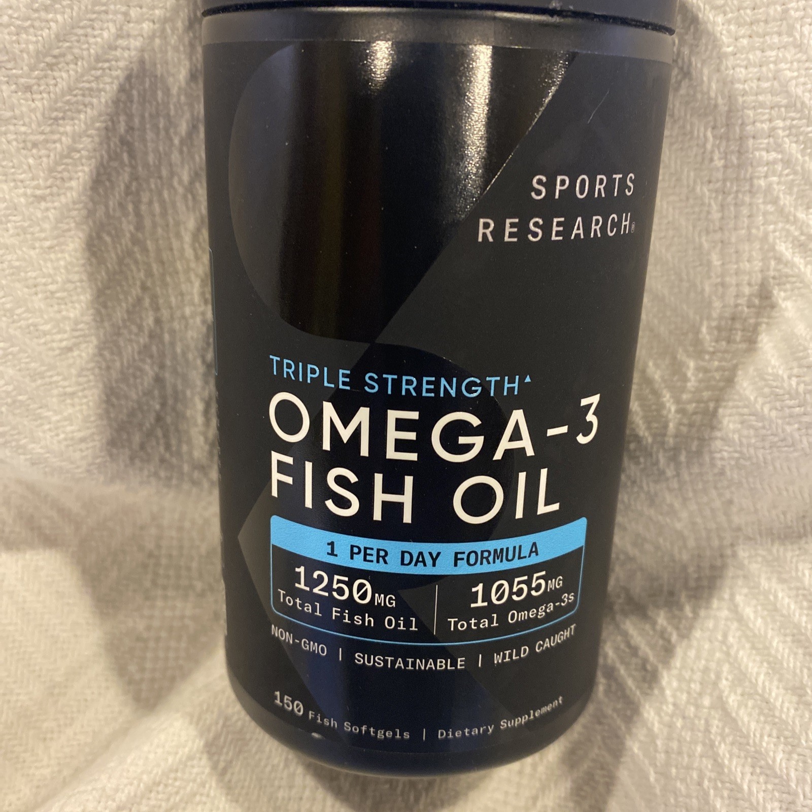Sports Research Omega-3 Fish Oil Triple Strength 150 Softgels 1250mg Exp 08/2028