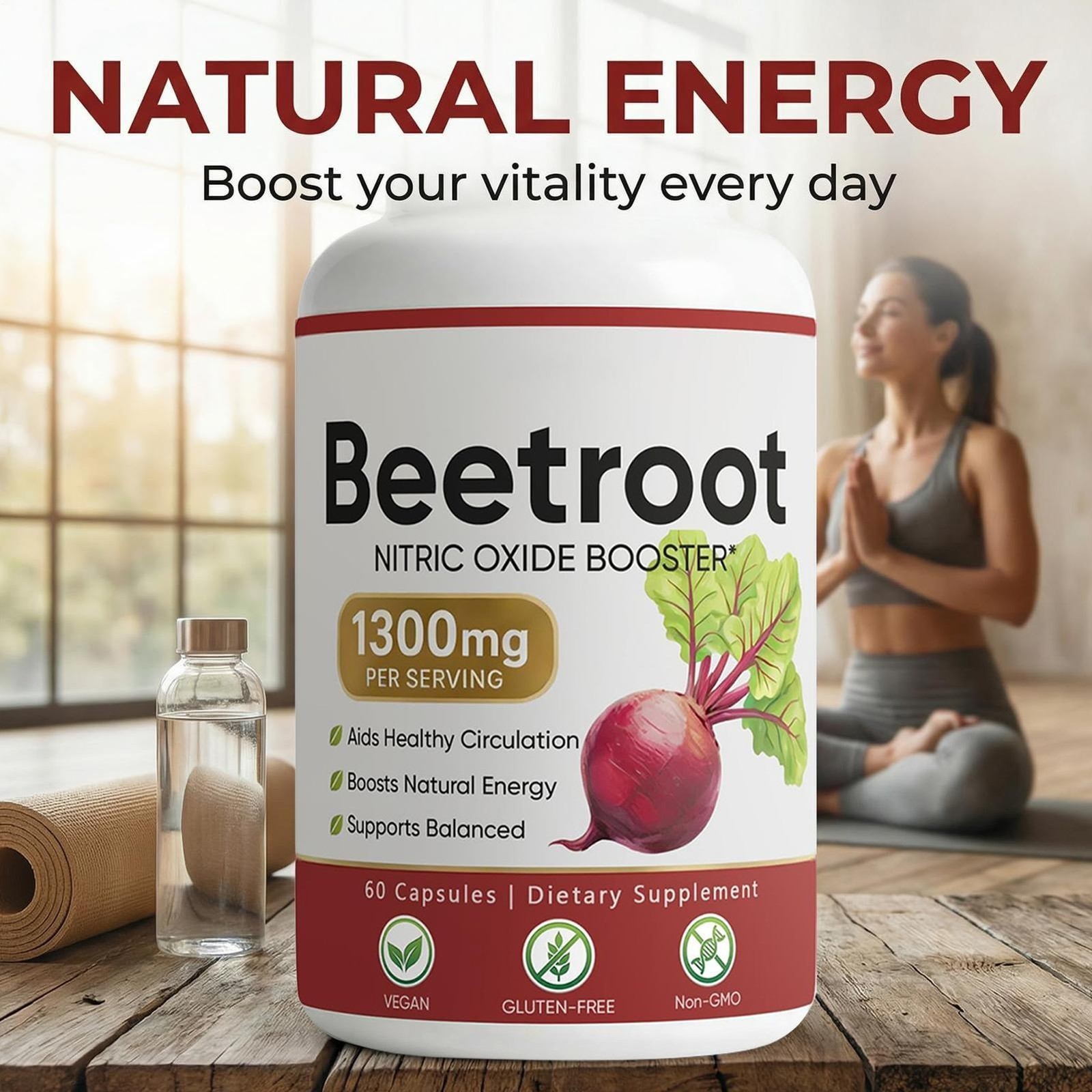 Lemeli Beetroot – 1300mg, Lemeli Beet Root Dietary Supplement 60 Capsules