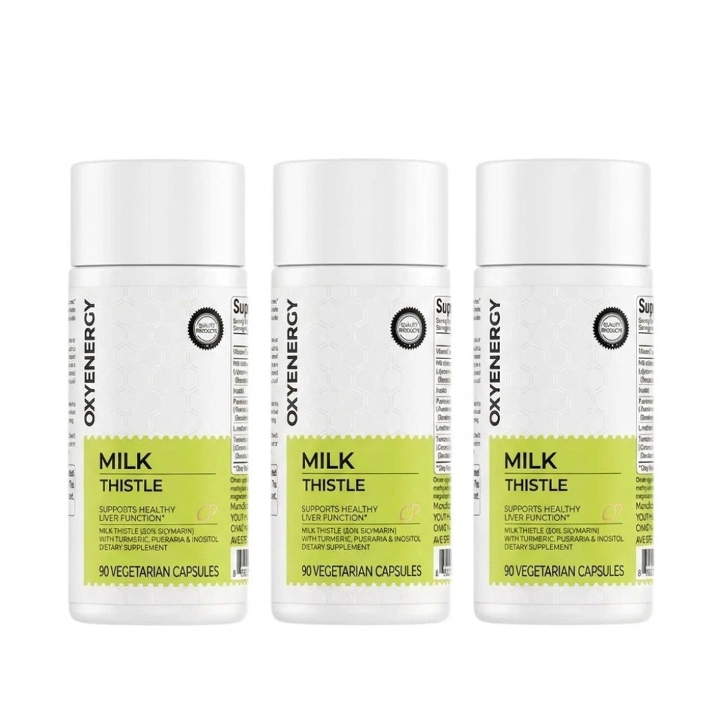 3-Pack NEW OXYENERGY Milk Thistle Liver Support Natural Liver Health Support